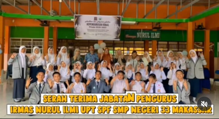 Ciptakan Generasi Berakhlak Mulia, SMPN 33 Makassar Lantik Pengurus IRMAS Baru