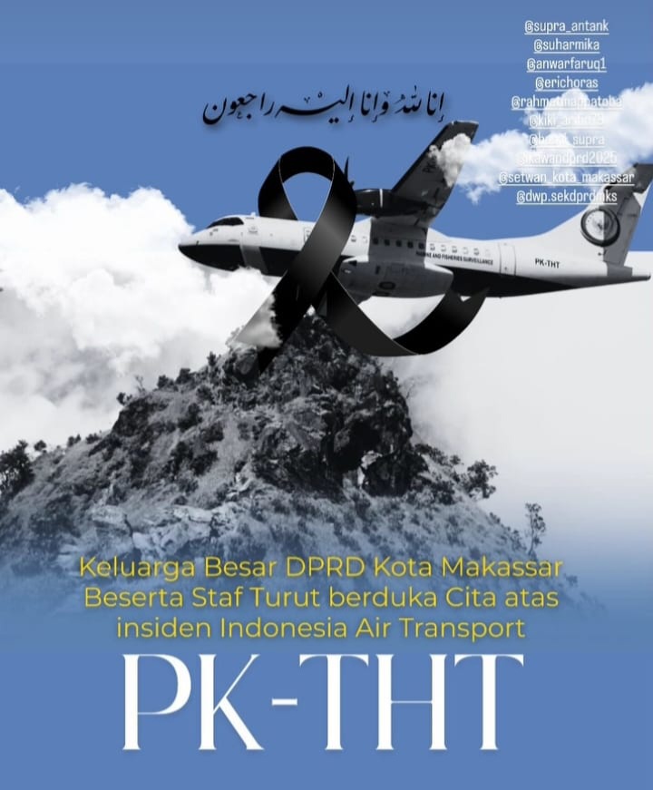 Ucapan Duka DPRD Kota Makassar atas Insiden Pesawat ATR 42-500 dalam Misi Pengawasan KKP