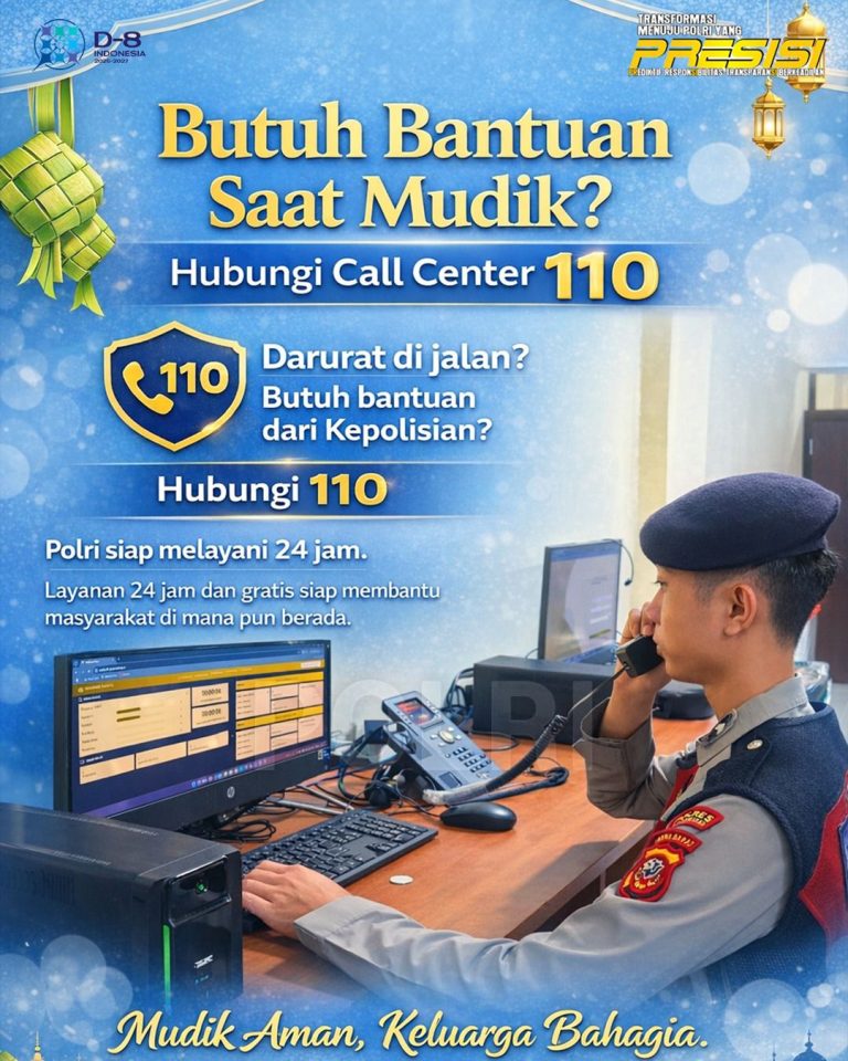Sobat Polri Siaga 24 Jam: Call Center 110 Siap Amankan Perjalanan Mudik Anda