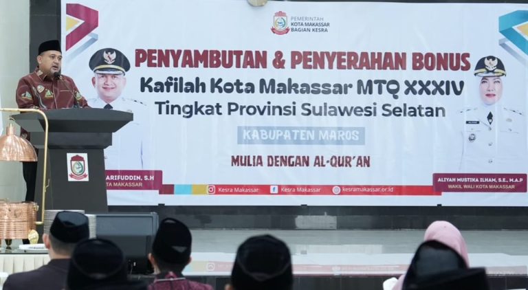 Wali Kota-Ketua TP PKK Makassar Beri Bonus dan Apresiasi 47 Peserta Juara Lomba MTQ Sulsel