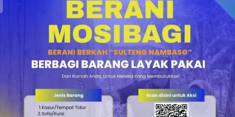Pemprov Sulteng Luncurkan BERANI MOSIBAGI, Dorong Budaya Berbagi Perabot Rumah Tangga