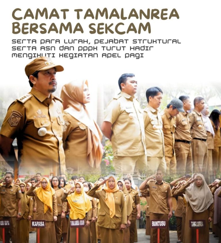 Perkuat Disiplin dan Sinergi Pelayanan Publik, Pemerintah Kecamatan Tamalanrea Gelar Apel Pagi